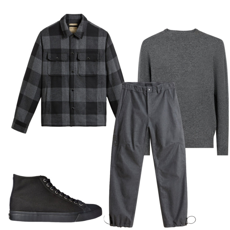 Outfit uomo - Total look #2281389. Stile Casual per Tutti i giorni. Abbinamento con sneakers, pantaloni, cappotti, maglieria.