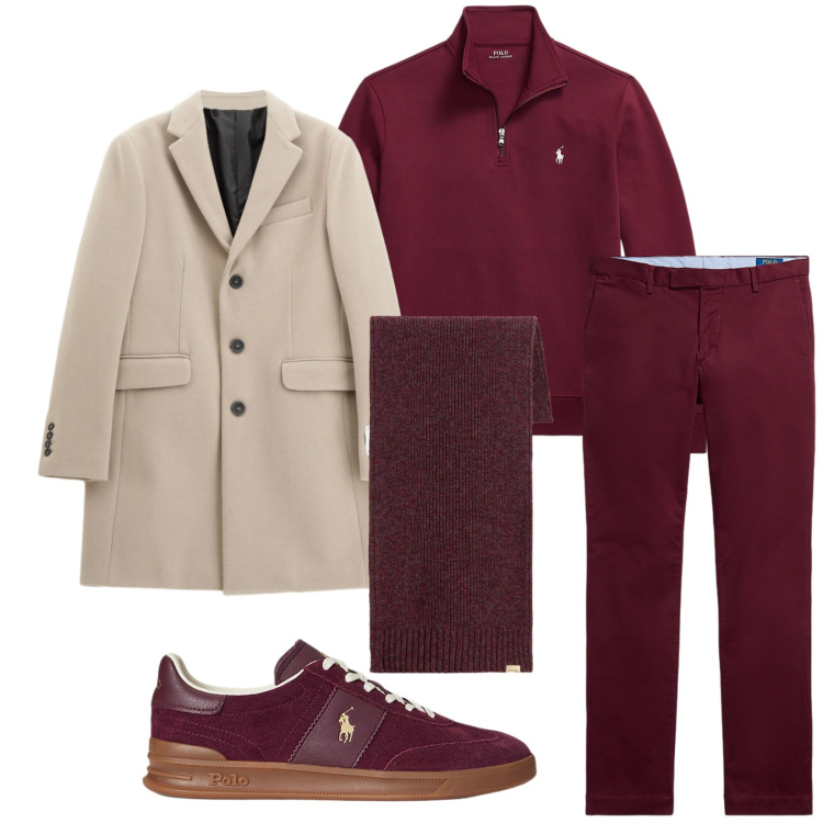 Outfit uomo - Total look #2281404. Stile Urban per Serata speciale. Abbinamento con cappotti, pantaloni, sneakers, pullovers, sciarpe.