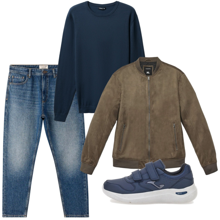 Outfit uomo - Casual mood. Stile Casual per Tutti i giorni. Abbinamento con jeans, giacche, maglieria, sneakers.