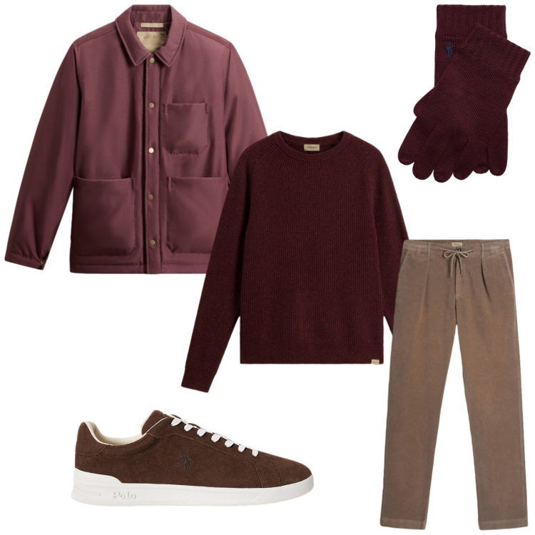 Outfit uomo - Total look #2281431. Stile Casual per Tutti i giorni. Abbinamento con sneakers, guanti, pantaloni, giacche, maglieria.