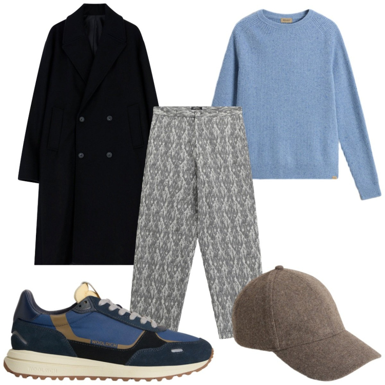 Outfit uomo - Il cappotto lungo: trendy. Stile Trendy per Tutti i giorni. Abbinamento con cappotti, pantaloni, maglieria, sneakers, cappelli.
