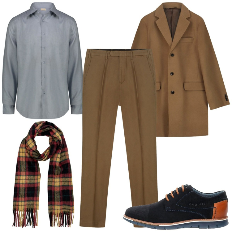Outfit uomo - Il cappotto lungo : elegantissimo. Stile Business/Elegante per Tutti i giorni. Abbinamento con scarpe stringate, pantaloni, camicie, sciarpe, cappotti.