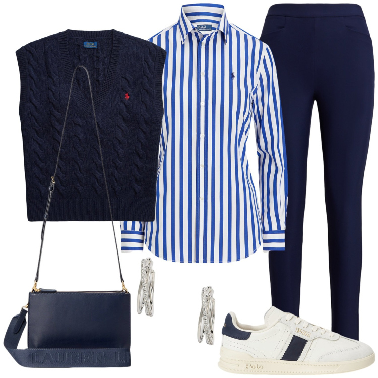 Outfit donna - My ootd. Stile Casual chic per Tutti i giorni. Abbinamento con pantaloni, sneakers, borse a tracolla, orecchini, maglieria, camicie.