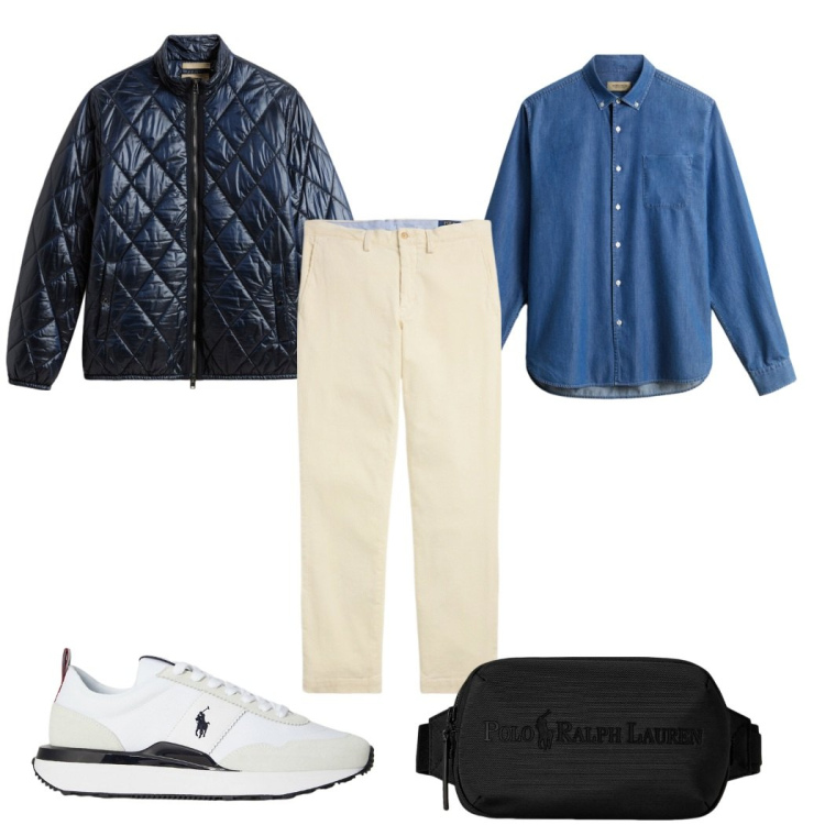 Outfit uomo - Total look #2281857. Stile Trendy per Tutti i giorni. Abbinamento con sneakers, pantaloni, borse sportive, camicie, giacche.