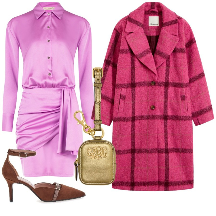 Outfit donna - Raso rosa. Stile Glamour per Serata fuori. Abbinamento con cappotti, vestiti chemisier, pochette, décolleté.