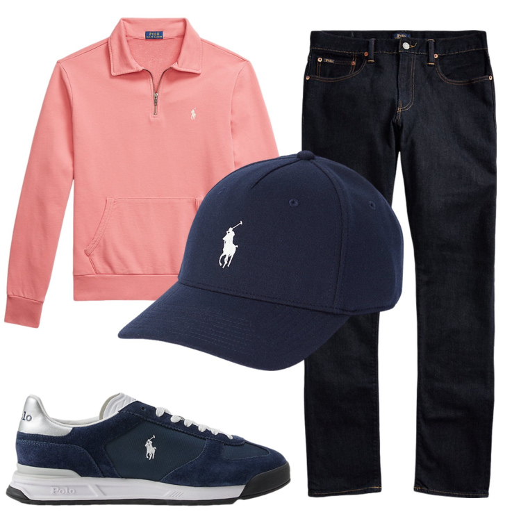 Outfit uomo - Total look #2281940. Stile Casual per Tutti i giorni. Abbinamento con cappelli, jeans, sneakers, felpe.
