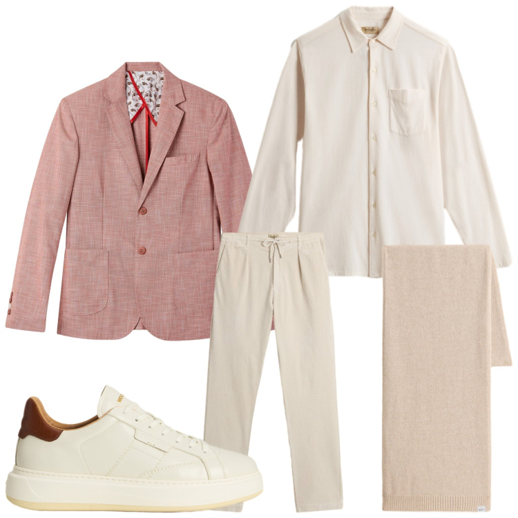 Outfit uomo - Elegante. Stile Business/Elegante per Serata speciale. Abbinamento con giacche, pantaloni, sneakers, camicie, sciarpe.