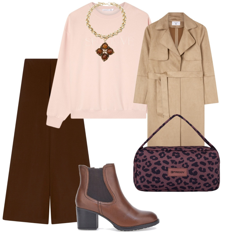 Outfit donna - Gli stivaletti. per Tutti i giorni. Abbinamento con felpe, trench, pantaloni, collane, borse a spalla, stivaletti chelsea.