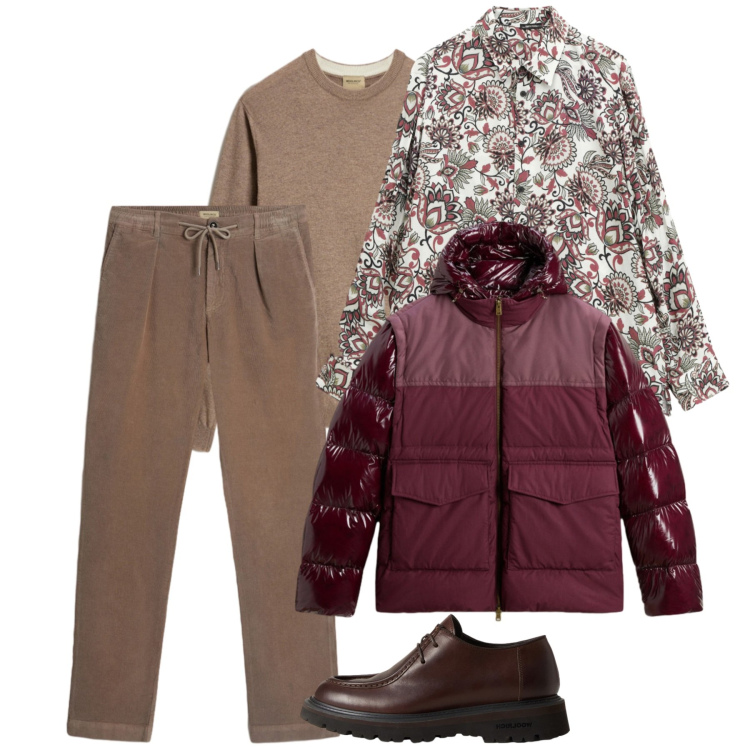 Outfit uomo - Freddo con stile. Stile Casual per Tutti i giorni. Abbinamento con camicie, pantaloni, scarpe stringate, piumini, maglieria.