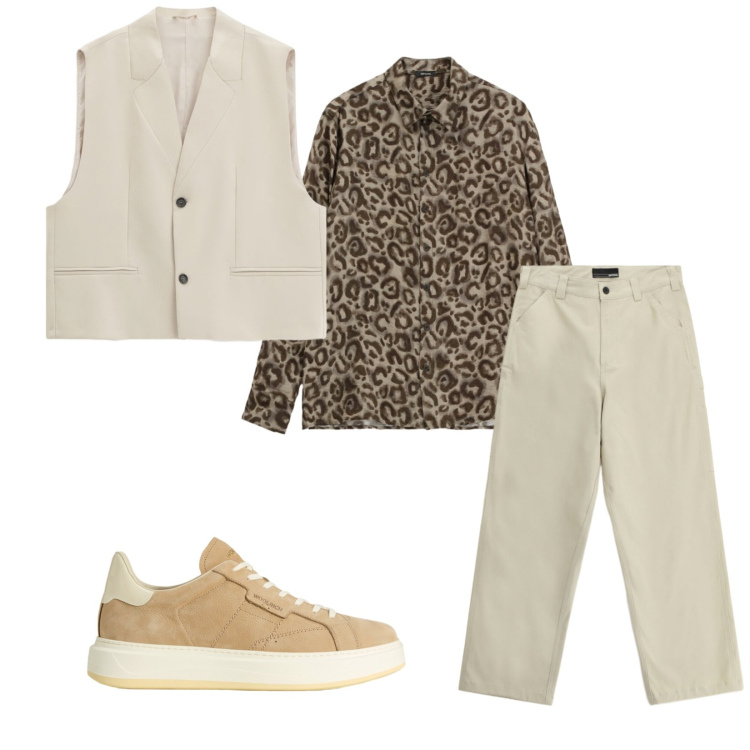 Outfit uomo - Total look #2282148. Stile Trendy per Serata speciale. Abbinamento con gilet, pantaloni, camicie, sneakers.