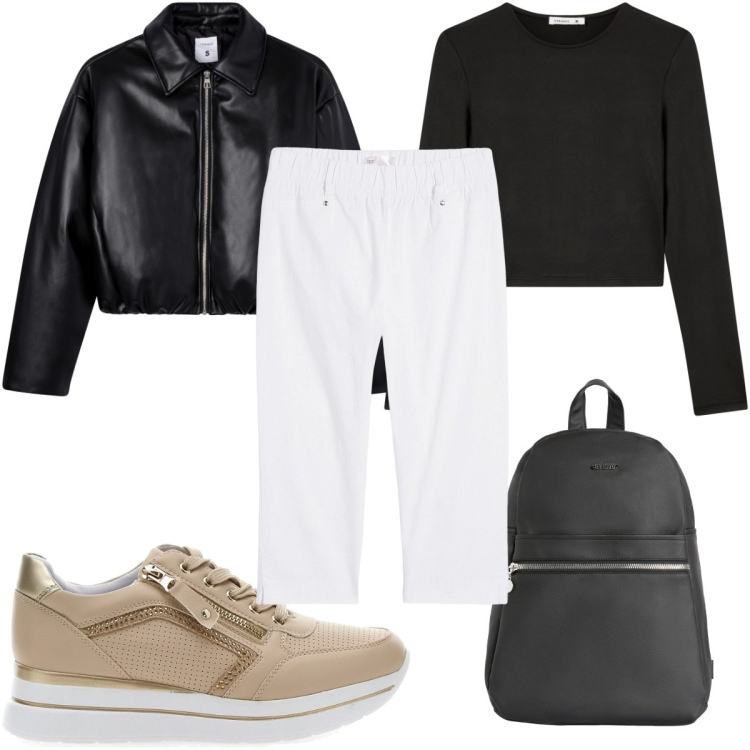 Outfit donna - Total look #2282175. Stile Basic per Tutti i giorni. Abbinamento con pantaloni, t-shirt, giacche, zaini, sneakers.