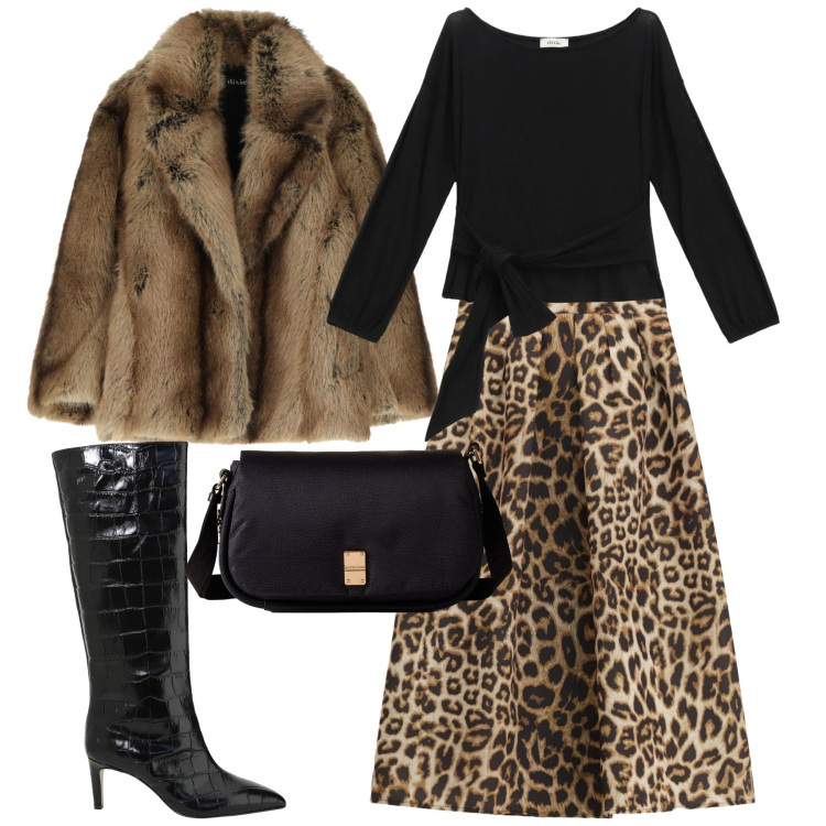 Outfit donna - Donne in movimento. Stile Glamour per Tutti i giorni. Abbinamento con borse a tracolla, gonne lunghe, vestiti corti, top, stivali.