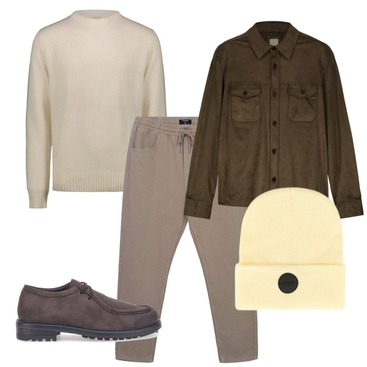 Outfit uomo - Il berretto delicato. Stile Casual per Tutti i giorni. Abbinamento con pantaloni, cappelli, scarpe stringate, giacche, maglieria.