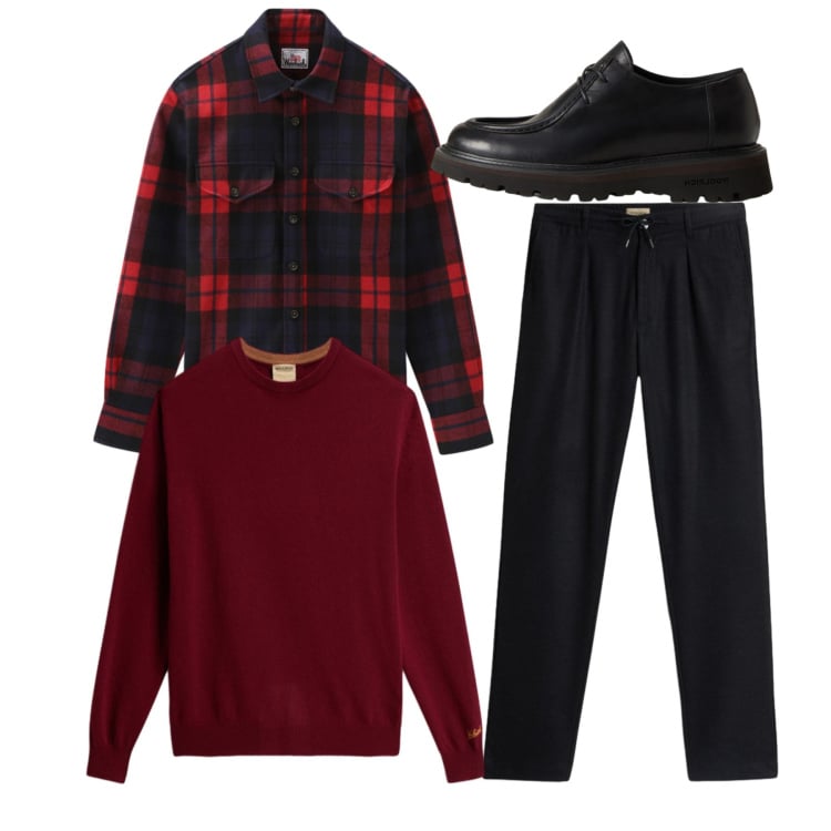 Outfit uomo - Casual look. Stile Casual per Tutti i giorni. Abbinamento con scarpe stringate, maglieria, pantaloni, cappotti.