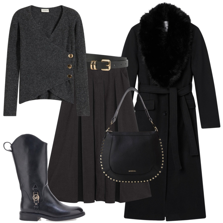 Outfit donna - Stivaletti e gonna - @susystyle. Stile Glamour per Tutti i giorni. Abbinamento con maglieria, gonne longuette, cinture, cappotti, borse a spalla, stivaletti.