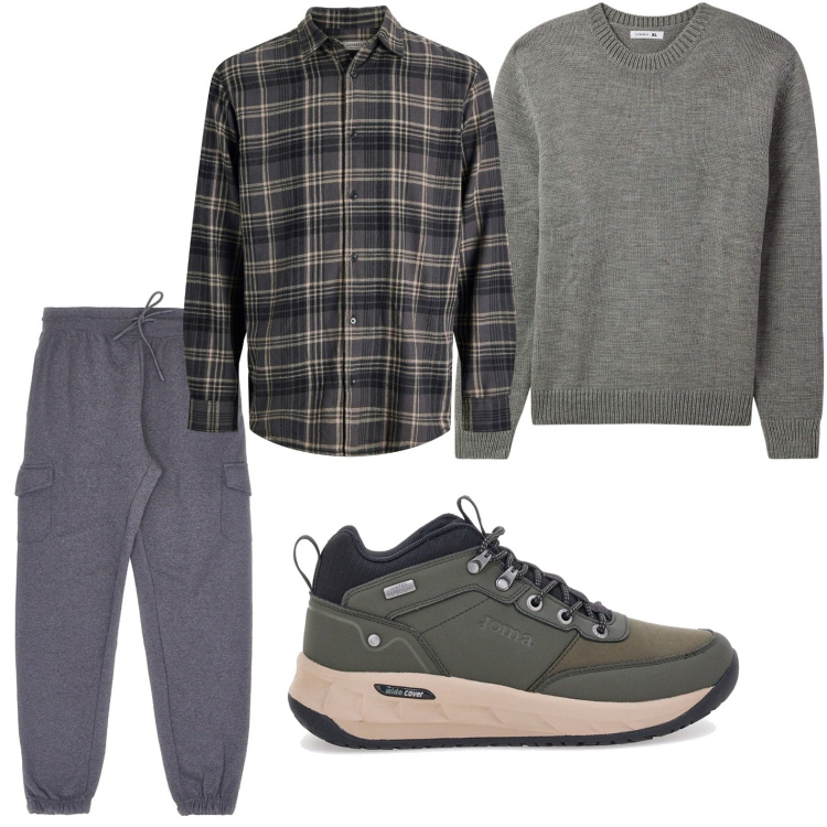 Outfit uomo - Il pullover versatile. Stile Trendy per Tutti i giorni. Abbinamento con camicie, maglieria, pantaloni cargo, stivali e stivaletti.