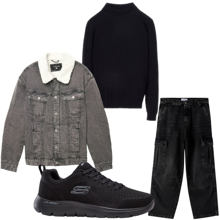 Outfit uomo - Today pantaloni cargo. Stile Trendy per Tutti i giorni. Abbinamento con sneakers, cappotti, jeans, maglieria.