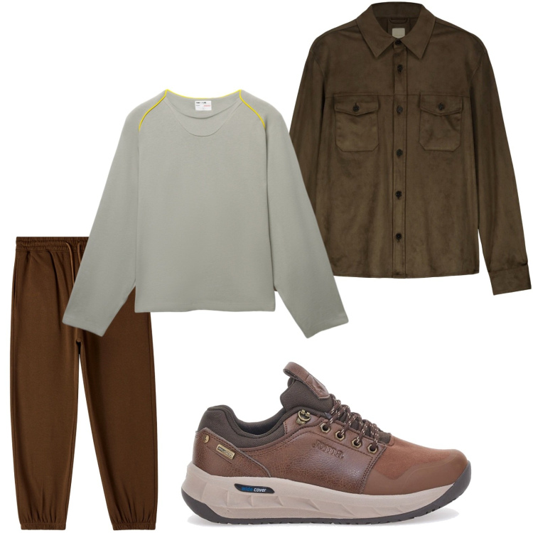 Outfit uomo - Forme ampie. Stile Trendy per Tutti i giorni. Abbinamento con pantaloni, t-shirt, sneakers, giacche.