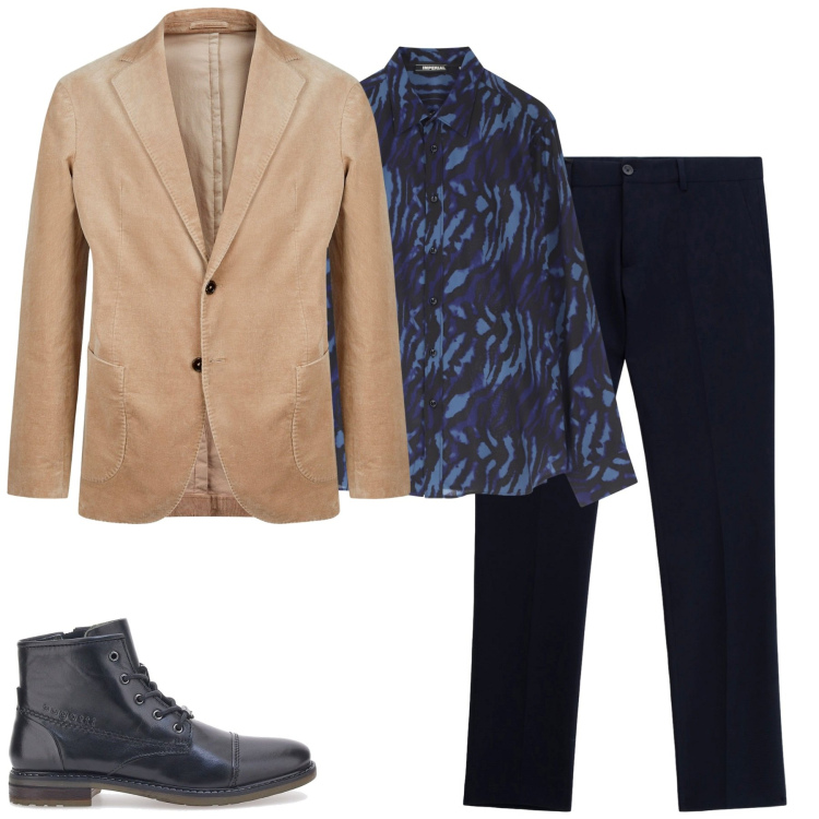 Outfit uomo - La giacca in velluto. Stile Urban per Tutti i giorni. Abbinamento con camicie, pantaloni, stivali e stivaletti, giacche.