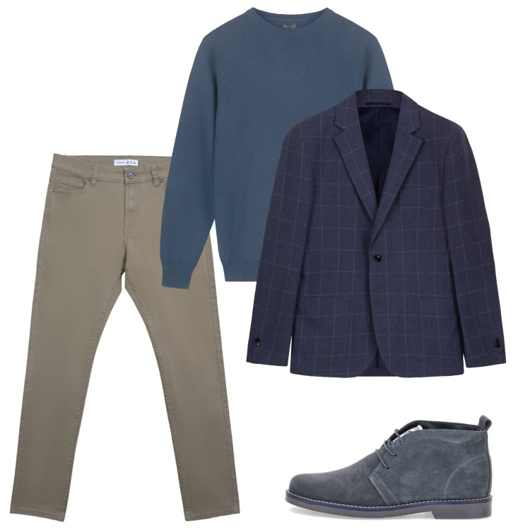 Outfit uomo - Novembre. Stile Casual per Tutti i giorni. Abbinamento con pantaloni skinny, maglieria, stivali e stivaletti, giacche.