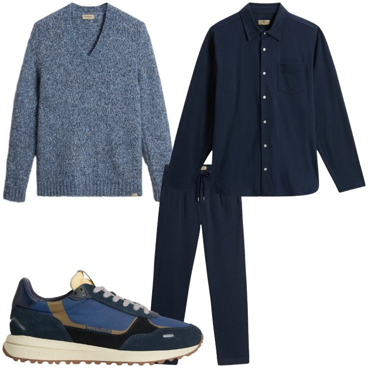Outfit uomo - Buongiorno. Stile Casual per Tutti i giorni. Abbinamento con sneakers, pantaloni, pullovers, camicie.