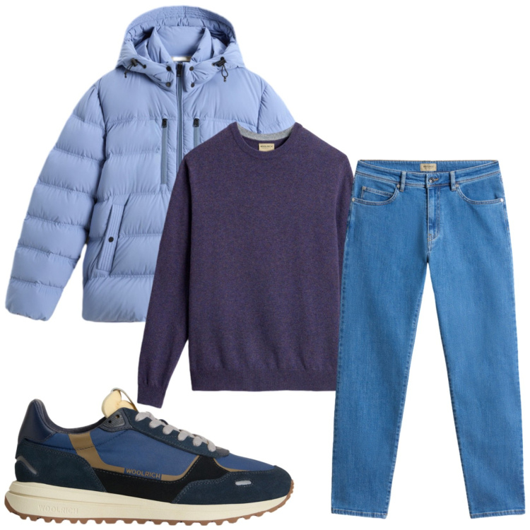 Outfit uomo - Total look #2282660. Stile Casual per Tutti i giorni. Abbinamento con pantaloni, sneakers, piumini, maglieria.