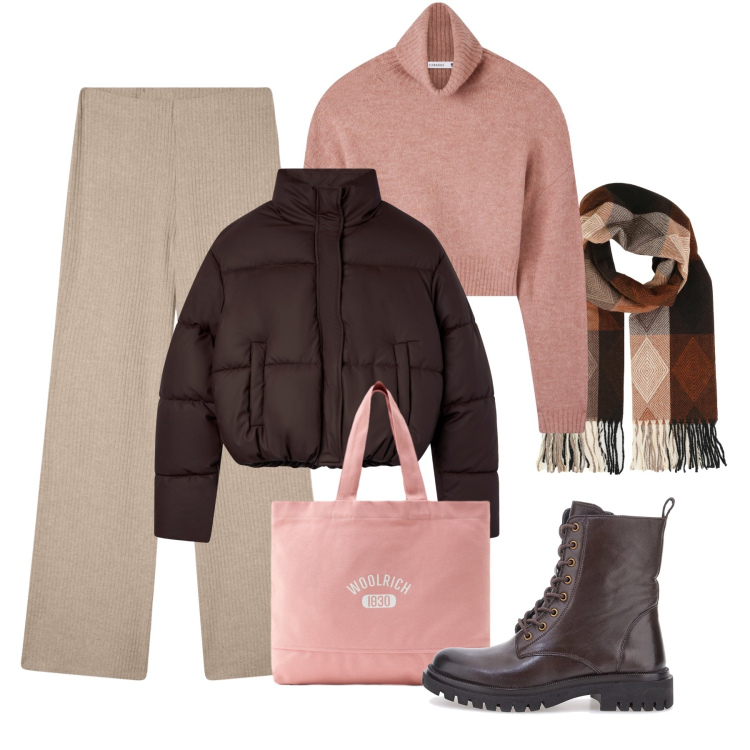 Outfit donna - Urban style. Stile Urban per Tutti i giorni. Abbinamento con sciarpe, maglieria, bomber, pantaloni, borse tote, anfibi.