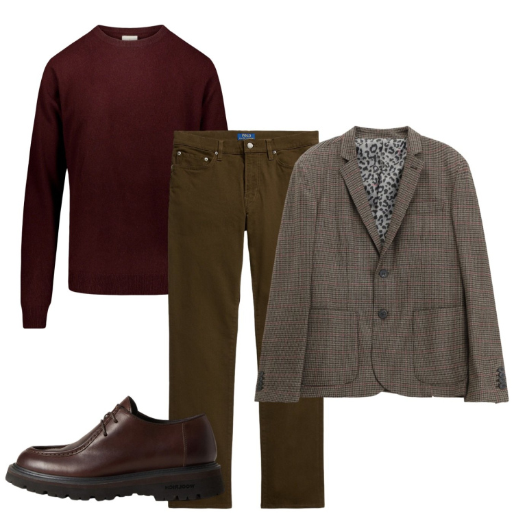 Outfit uomo - Sempre un lord. Stile Casual per Tutti i giorni. Abbinamento con giacche, pantaloni, scarpe stringate, maglieria.