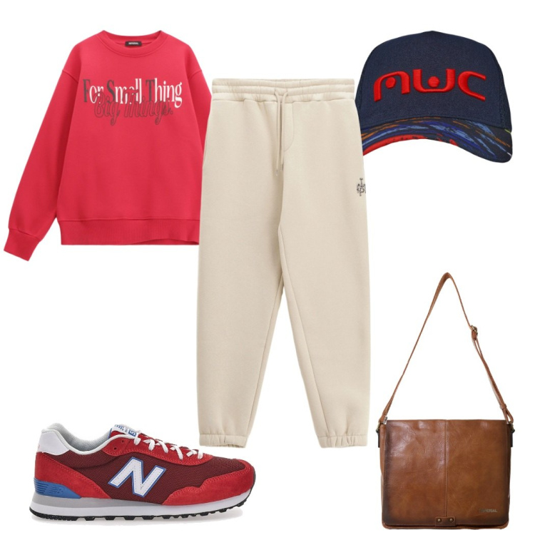 Outfit uomo - Total look #2282794. Stile Urban per Tutti i giorni. Abbinamento con cappelli con visiera, pantaloni, borse sportive, felpe, sneakers.