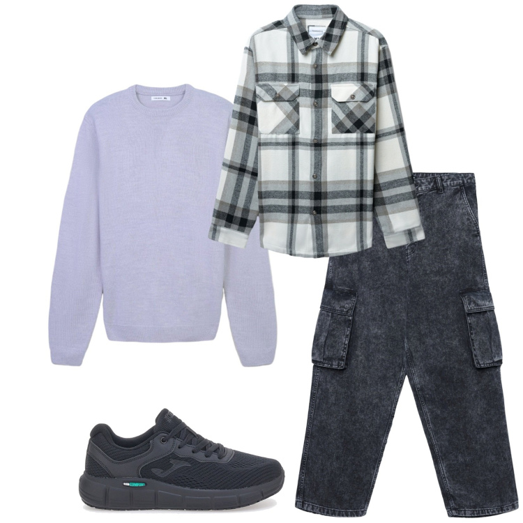 Outfit uomo - Total look #2282800. Stile Casual per Tutti i giorni. Abbinamento con maglieria, cappotti, jeans, sneakers.