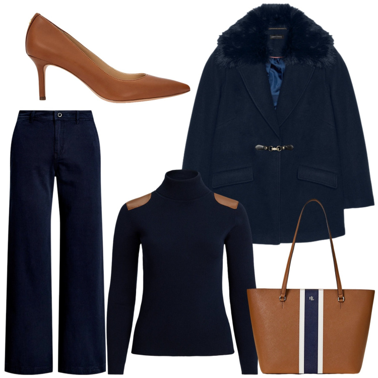 Outfit donna - Total look #2282801. Stile Minimal per Tutti i giorni. Abbinamento con pantaloni, décolleté, maglieria, borse tote, cappotti.