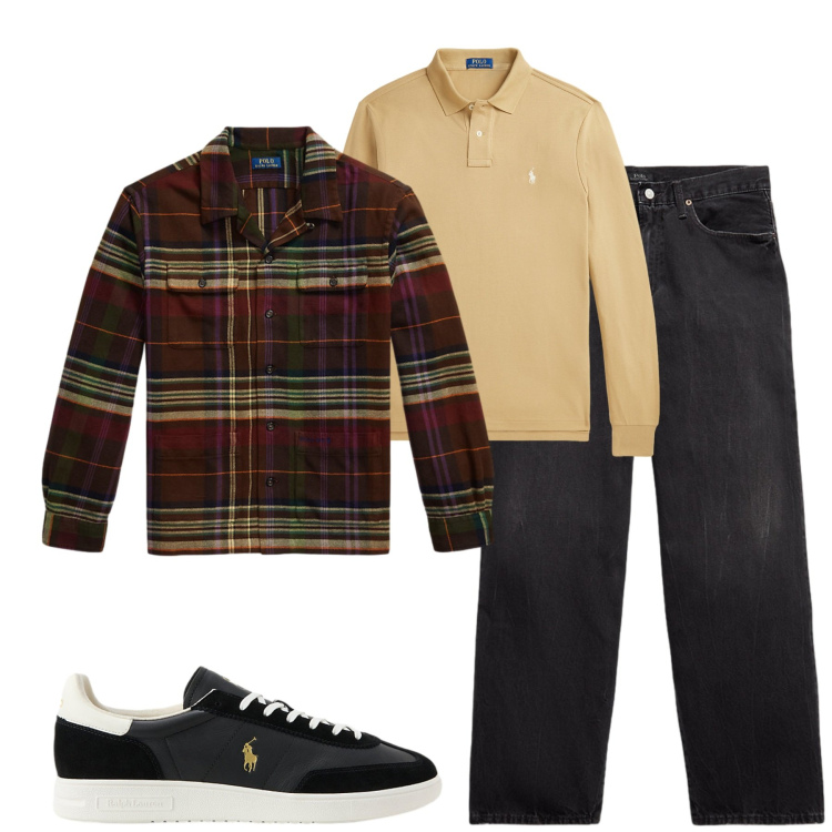 Outfit uomo - City. Stile Casual per Tutti i giorni. Abbinamento con giacche, sneakers, jeans, polo.