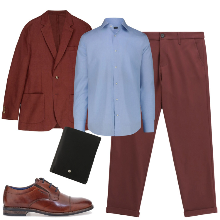 Outfit uomo - Total look #2282882. Stile Trendy per Tutti i giorni. Abbinamento con pantaloni, portafogli, scarpe stringate, giacche, camicie.