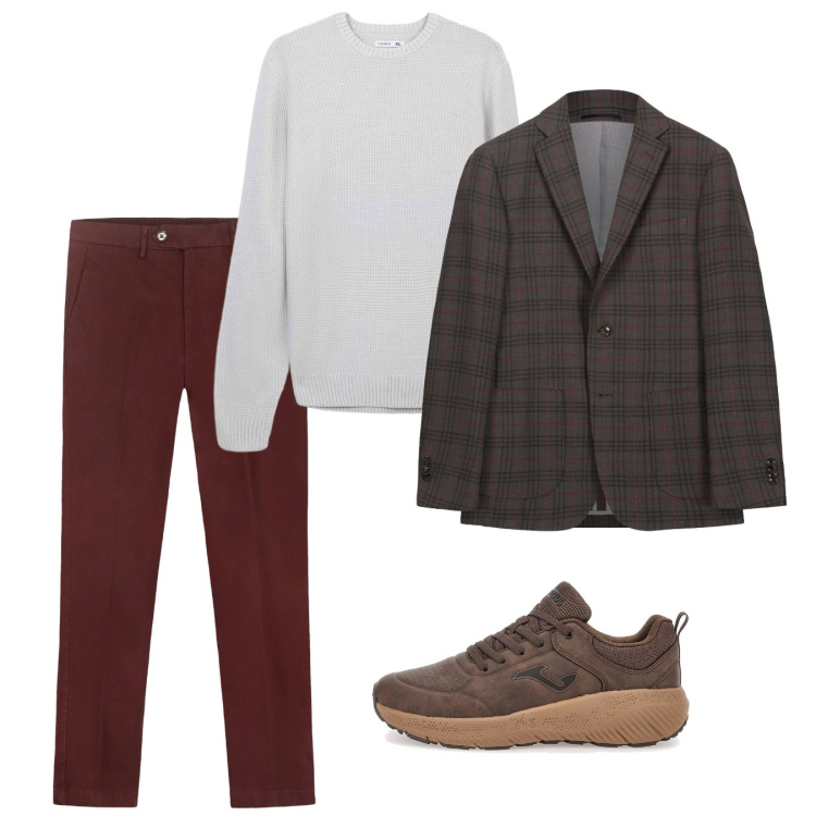 Outfit uomo - Tartan. Stile Casual per Tutti i giorni. Abbinamento con maglieria, pantaloni chino, sneakers, giacche.