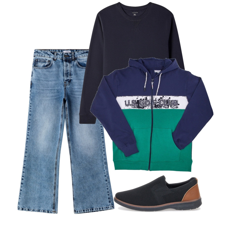 Outfit uomo - Novembre. Stile Casual per Tutti i giorni. Abbinamento con felpe, jeans, felpe con cappuccio, scarpe stringate.