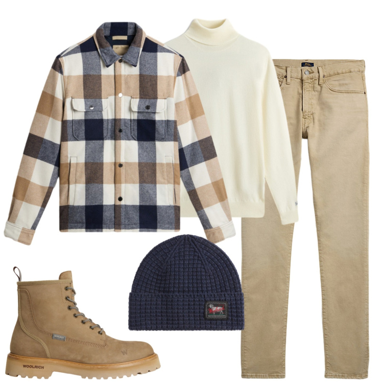 Outfit uomo - Novembre. Stile Casual per Tutti i giorni. Abbinamento con jeans, maglieria, anfibi, cappotti, berretti.