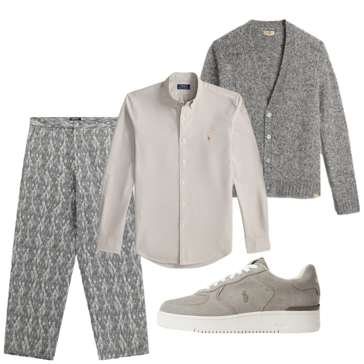 Outfit uomo - Today. Stile Casual per Tutti i giorni. Abbinamento con pantaloni, sneakers, camicie, cardigans.