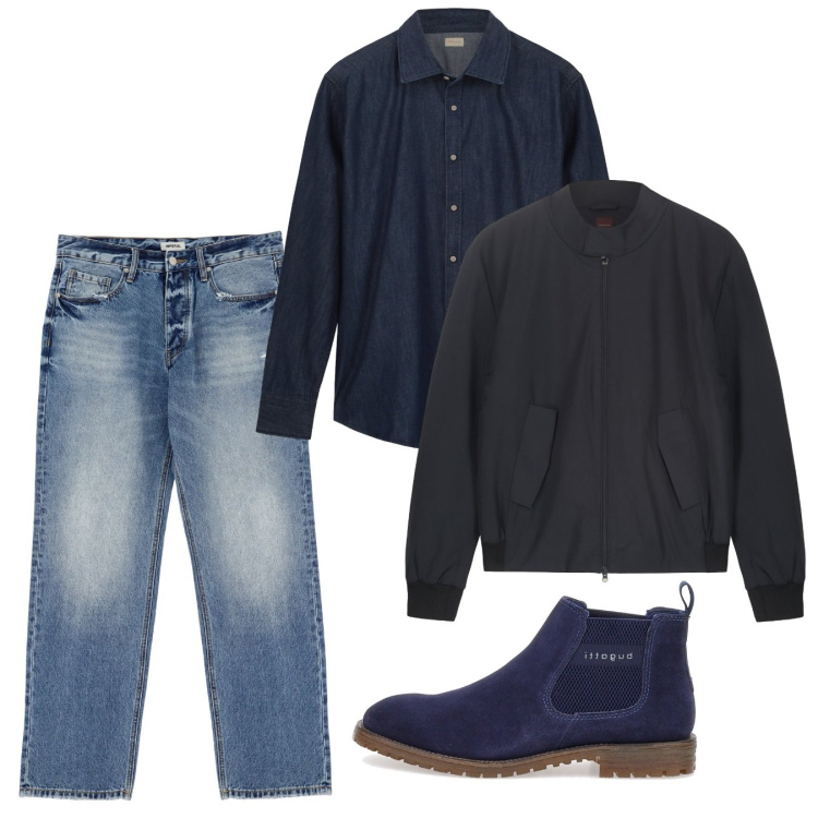 Outfit uomo - Novembre. Stile Casual per Tutti i giorni. Abbinamento con jeans, stivali e stivaletti, camicie, bomber.