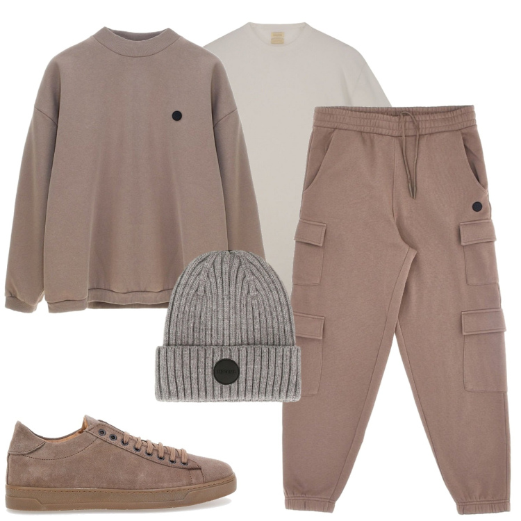 Outfit uomo - Boardman. Stile Casual per Tutti i giorni. Abbinamento con cappelli, sneakers, t-shirt, felpe, pantaloni cargo.