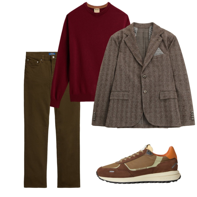 Outfit uomo - Trendy. Stile Casual per Tutti i giorni. Abbinamento con giacche, pantaloni, sneakers, maglieria.