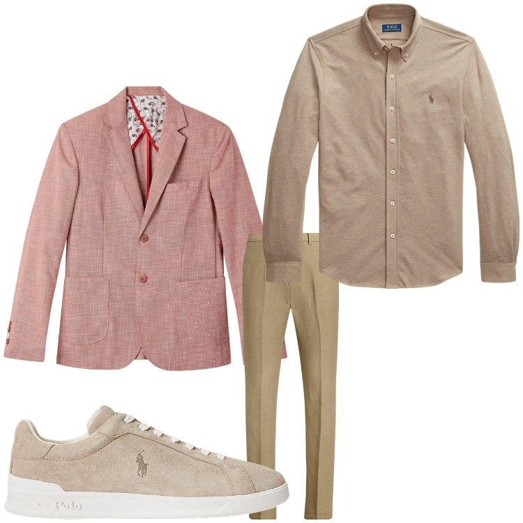 Outfit uomo - Dandy. Stile Business/Elegante per Serata speciale. Abbinamento con giacche, camicie, sneakers, pantaloni.