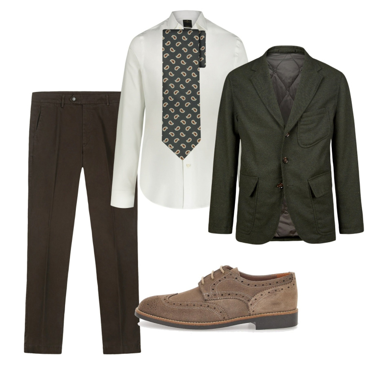 Outfit uomo - Eleganza innata. Stile Business/Elegante per Tutti i giorni. Abbinamento con camicie, scarpe stringate, pantaloni chino, cravatte, giacche.