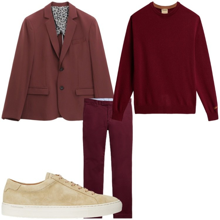 Outfit uomo - Colorato. Stile Business/Elegante per Serata speciale. Abbinamento con giacche, sneakers, pantaloni, maglieria.