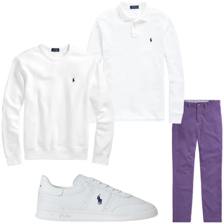 Outfit uomo - Sportivo. Stile Casual per Tutti i giorni. Abbinamento con pantaloni, felpe, sneakers, polo.