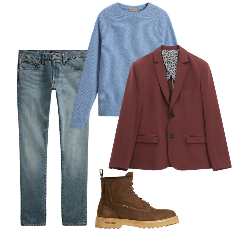Outfit uomo - Novembre. Stile Casual per Tutti i giorni. Abbinamento con giacche, jeans, anfibi, maglieria.