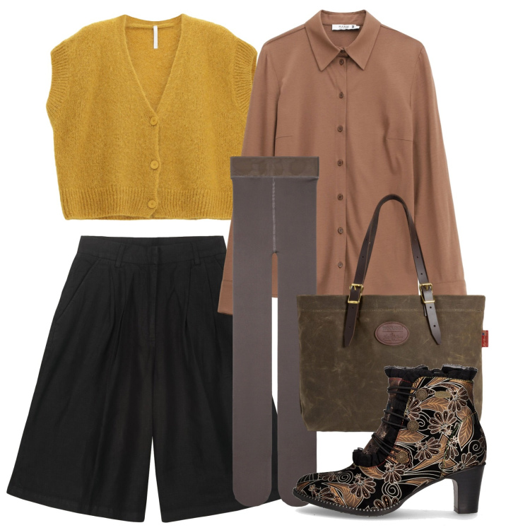 Outfit donna - Versatile per tutte le occasioni. Stile Bon Ton per Tutti i giorni. Abbinamento con camicie, collant, cardigans, borse tote, bermuda, stivaletti.