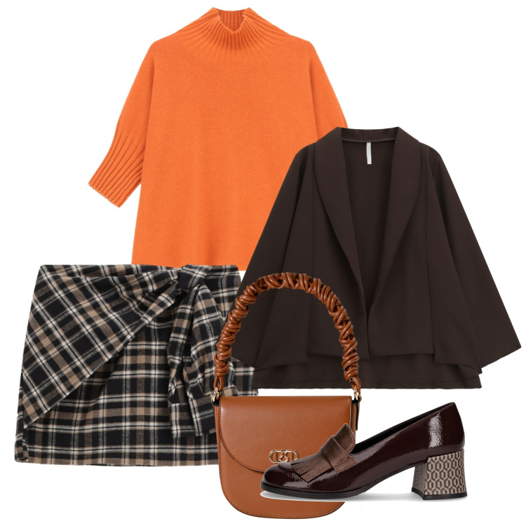 Outfit donna - Eleganza bon ton. Stile Bon Ton per Tutti i giorni. Abbinamento con borse a mano, blazer, maglieria, minigonne, mocassini.