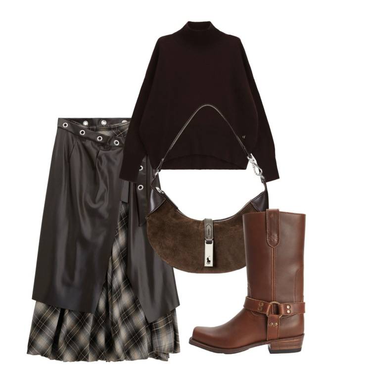 Outfit donna - Suggestioni country. Stile Chic per Tutti i giorni. Abbinamento con maglieria, gonne lunghe, stivaletti, borse a spalla.