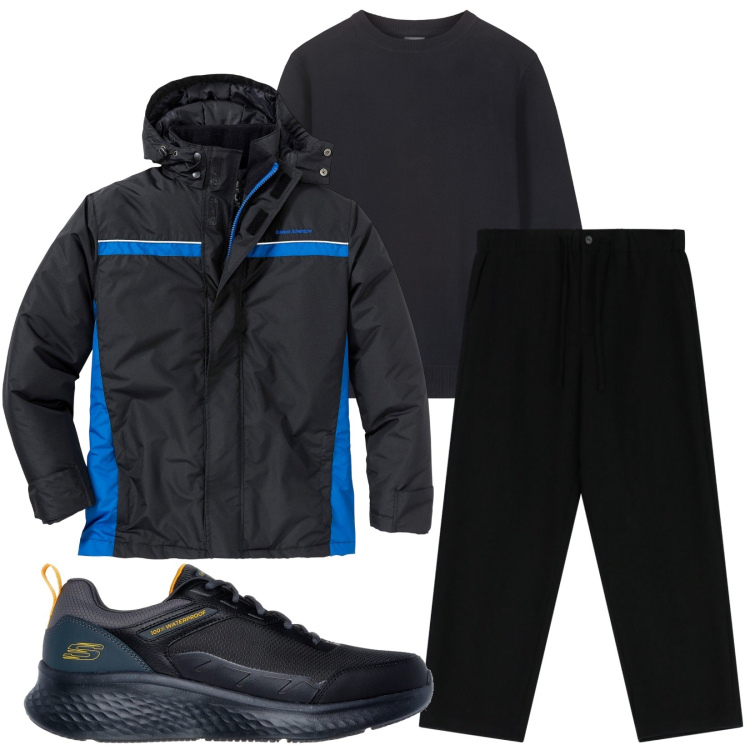 Outfit uomo - Total look #2283490. Stile Urban per Tutti i giorni. Abbinamento con giacche, pantaloni, maglieria, sneakers.
