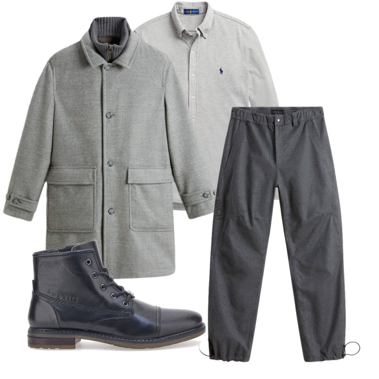 Outfit uomo - Total look #2283493. Stile Trendy per Serata speciale. Abbinamento con camicie, pantaloni, cappotti, stivali e stivaletti.